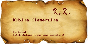 Kubina Klementina névjegykártya